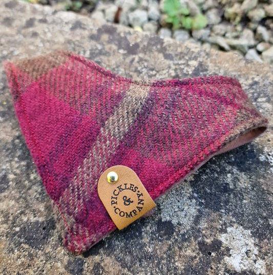 Burgundy Tweed check Bandana