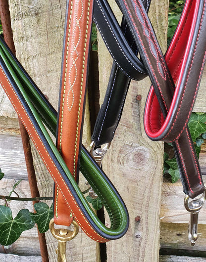 'The Bibury' Stitched Leather Dog Lead Black& White